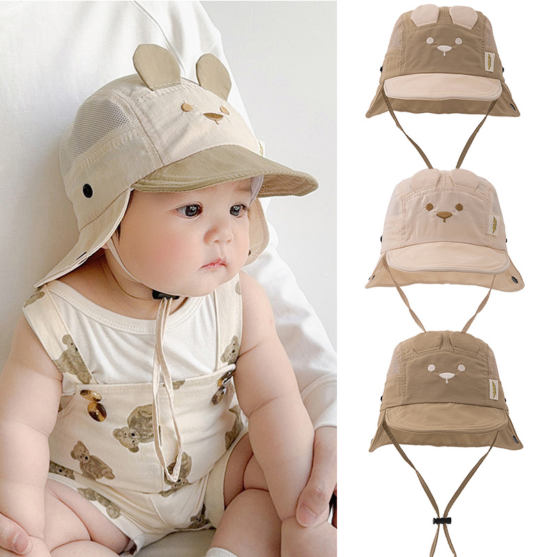 Infant Head Protector - Летняя детская шапка с мультяшной вышивкой
